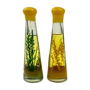 Acrylic Glass Herbarium Decor Green And Yellow 8 Inches